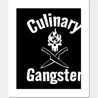 Culinary Gangster - Chef Knives & Flaming Skull Posters and Art